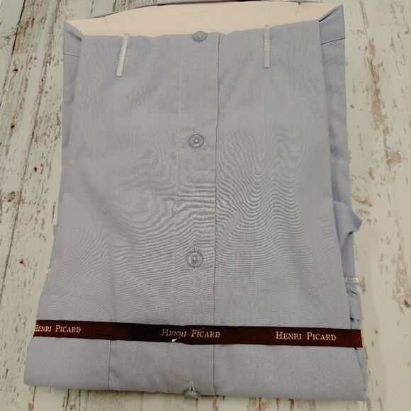 HENRI PICARD BY DON JONATHAN LT. BLUE FRENCH CUFF DRESS SHIRT. - Picture 2 of 3